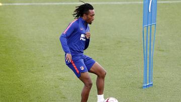 Gelson, en el entrenamiento del Atlético esta mañana.