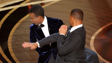 Will Smith hits Chris Rock onstage during the 94th Academy Awards in Hollywood, Los Angeles, California, U.S., March 27, 2022.        REUTERS/Brian Snyder/File Photo        TPX IMAGES OF THE DAY        SEARCH "GLOBAL POY" FOR THIS STORY. SEARCH "REUTERS POY" FOR ALL BEST OF 2022 PACKAGES.
