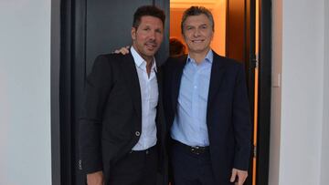 Simeone y Mauricio Macri.