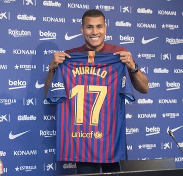 Colombia international Jeison Murillo joins on loan until the end of the season. Barça have the option to buy him outright from Valencia in June. The 26-year-old centre-back is Barcelona's first signing of the winter transfer window