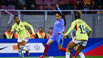 Amel MAJRI of France during the Womens Friendly Match between France and Colombia at Stade Gabriel Montpied on April 7, 2023 in Clermont-Ferrand, France. (Photo by Anthony Dibon/Icon Sport via Getty Images)