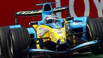 <b>A TOPE. </b>El piloto español tuvo que emplearse a fondo para quedarse a sólo unas milésimas de Michael Schumacher.