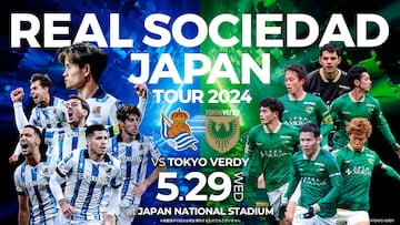 Cartel promocional del partido en Japón.