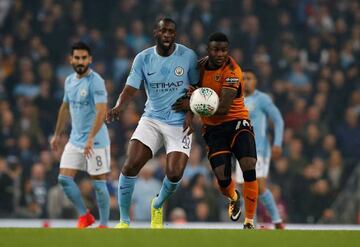 Manchester City's Yaya Toure in action with that ball Wolverhampton Wanderers.