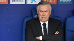 Ancelotti, durante el Espanyol-Real Madrid.