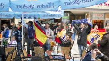 MAREA BLANCA. La mayor&iacute;a de hinchas del Madrid llegar&aacute;n a M&uacute;nich ma&ntilde;ana, el d&iacute;a del encuentro.
 