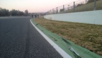 La zona del circuito donde Alonso perdi&oacute; el control del coche.