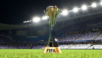 AL AIN, UNITED ARAB EMIRATES - DECEMBER 15: The FIFA World Club Cup trophy after the FIFA Club World Cup UAE 2018 match between ES Tunis and Al Ain on December 15, 2018 in Al Ain, United Arab Emirates. (Photo by Michael Regan - FIFA/FIFA via Getty Images)