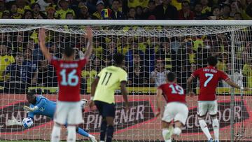 Selección Colombia en partido de Eliminatorias ante Ecuador en Quito