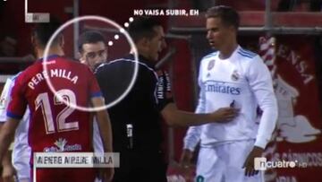 Carvajal discute con Pere Milla. 