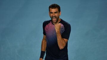 Marin Cilic celebra su victoria en el Open de Australia sobre Rublev.