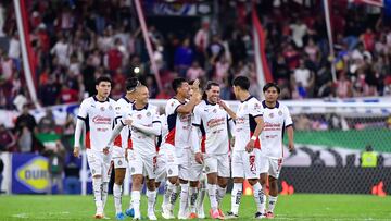 during the game between Atlas and Guadalajara as part of the Pacific Cup at Jalisco Stadium on December 27, 2024 in Guadalajara, Jalisco, Mexico.