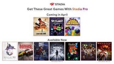 Google Stadia revela los tres nuevos juegos gratis de abril en Stadia Pro