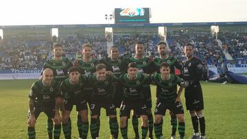 Once del Racing en Butarque ante el Leganés.