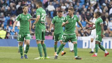 Los jugadores del Legan&eacute;s, el s&aacute;bado en el Santiago Bernab&eacute;u.