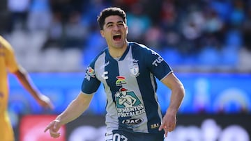  Nicolas Ibanez celebrates his goal 1-0 of Pachuca during the game Pachuca vs Tigres UANL, corresponding Round 07 the Torneo Apertura 2022 of the Liga BBVA MX at Hidalgo Stadium, on August 07, 2022.

<br><br>

Nicolas Ibanez celebra su gol 1-0 de Pachuca durante el partido Pachuca vs Tigres UANL,, correspondiente a la Jornada 07 del Torneo Apertura 2022 de la Liga BBVA MX en el Estadio Hidalgo el 07 de Agosto de 2022.