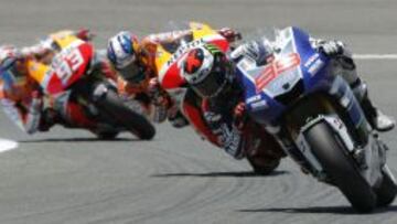 LORENZO, PEDROSA Y MÁRQUEZ. Los tres españoles están siendo los grandes protagonistas de una apasionante temporada en la categoría reina.
