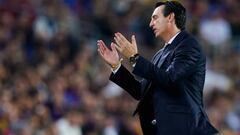 Villarreal CF head coach Unai Emery during the La Liga match between FC Barcelona and Villarreal CF played at Spotify Camp Nou Stadium on October 20, 2022 in Barcelona, Spain. (Photo by Sergio Ruiz / Pressinphoto / Icon Sport)