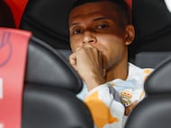 Kylian Mbappé, suplente en un partido de la Copa del Rey la temporada pasada.
