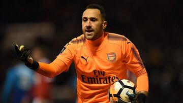 David Ospina durante un partido por la FA Cup con el Arsenal