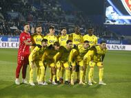Once del Cádiz CF en el Ibercaja Estadio de Zaragoza.