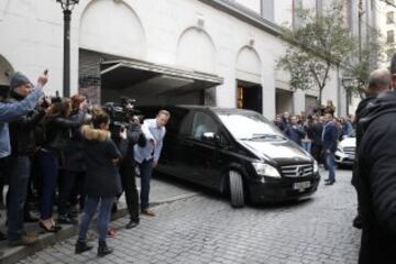 David Beckham regresa a Madrid para la presentaci車n de la nueva colecci車n de una conocida firma de ropa.