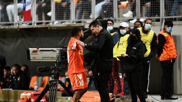 Futbol, Cobreloa vs Deportes Melipilla
Vigesimo quinta fecha campeonato Ascenso Betsson 2022
Nicolas Maturana jugador de Cobreloa en accion contra Deportes Melipilla durante el partido de la primera B disputado en el estadio Zorros del Desierto de Calama, Chile.