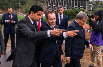 Nasser Al Khelaïfi inaugurando la nueva ciudad deportiva del Sporting de Braga