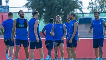 Jugadores del Real Mallorca en una sesión de entrenamiento