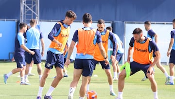 Entrenamiento del Málaga.