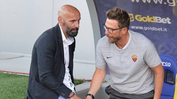 Monchi y Eusebio di Francesco, director deportivo y entrenador del Roma.