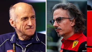 Franz Tost y Laurent Mekies, actual y futuro jefe de equipo de Alpha Tauri.