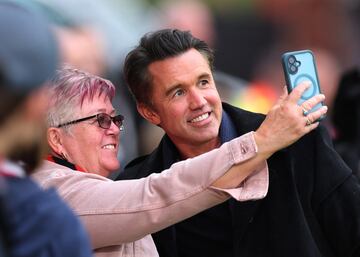 El actor y copropietario del Wrexham, Rob McElhenney, antes del partido.