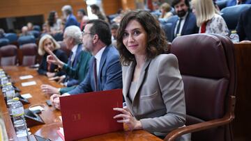 La presidenta de la Comunidad de Madrid, Isabel Díaz Ayuso, durante el pleno de su investidura, en la Asamblea de Madrid, a 21 de junio de 2023, en Madrid (España). Este pleno de investidura convierte a Díaz Ayuso por tercera vez en presidenta de la Comunidad de Madrid y en esta ocasión, con mayoría absoluta. Durante la sesión plenaria, Ayuso ha anunciado la creación de una consejería específica de Digitalización con el fin de consolidar la región como nodo digital del sur de Europa.
21 JUNIO 2023;COMUNIDAD DE MADRID;ASAMBLEA MADRILEÑA;AYUSO;CAM;
Fernando Sánchez / Europa Press
21/06/2023