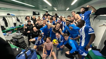 Celebración en el vestuario.