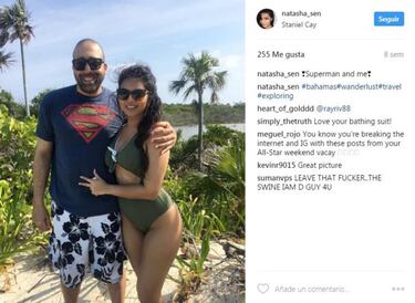 Natasha Fizdale presume anillo y nada con tiburones