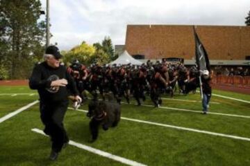 En el Lewis and Clark College la mascota es el enorme y hermoso perro de raza "Newfoundland"