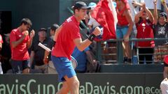 Tenis, Chile vs Ecuador
 Copa Davis 2018
 El equipo chileno celebra el triunfo contra el Ecuador tras el partido de Copa Davis disputado en el court central del estadio Nacional de Santiago, Chile.
 03/02/2018
 Max Montecinos/Photosport
 
 Tennis, Chile vs Ecuador
 Copa Davis Championship 2018
 Chilean player Nicolas Jarry celebrates the victory against Roberto Quiroz of Ecuador after the Davis tennis match held at the central court of the National stadium in Santiago, Chile.
 03/02/2018
 Andres Pina/Photosport