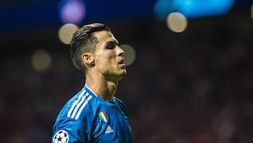 Cristiano, en el partido entre Atlético y Juventus.
