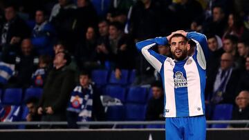 David López, durante el partido contra el Girona.