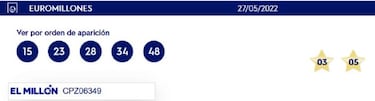 Euromillones: comprobar los resultados del sorteo de ayer, viernes 27 de mayo