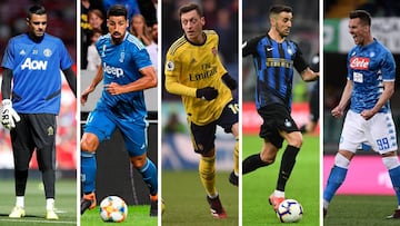 Romero, Khedira, &Ouml;zil, Vecino y Milik.