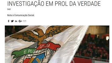 Registran la sede del Benfica por sospechas de corrupción