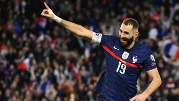 Benzema, con Francia, jugador del Real Madrid.