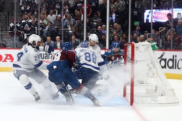 Andrei Vasilevskiy #88 of the Tampa Bay Lightning tends the goal during the third period in Game Two of the 2022 NHL Stanley Cup Final 