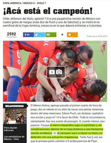 Así reaccionó la prensa internacional tras la goleada al Tri