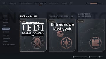 Entradas del banco de datos de Kashyyyk: ecos y escaneos