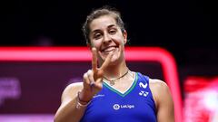 Carolina Mar&iacute;n celebra su segundo t&iacute;tulo consecutivo de 2021 en Bangkok.