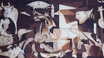Representación del Guernica en chocolate.
