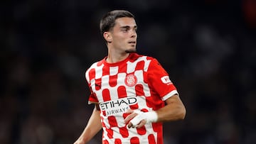 PARIS, FRANCE - SEPTEMBER 18: Miguel Gutierrez of Girona during the UEFA Champions League match between Paris Saint Germain v Girona at the Parc des Princes on September 18, 2024 in Paris France (Photo by Rico Brouwer/Soccrates/Getty Images)